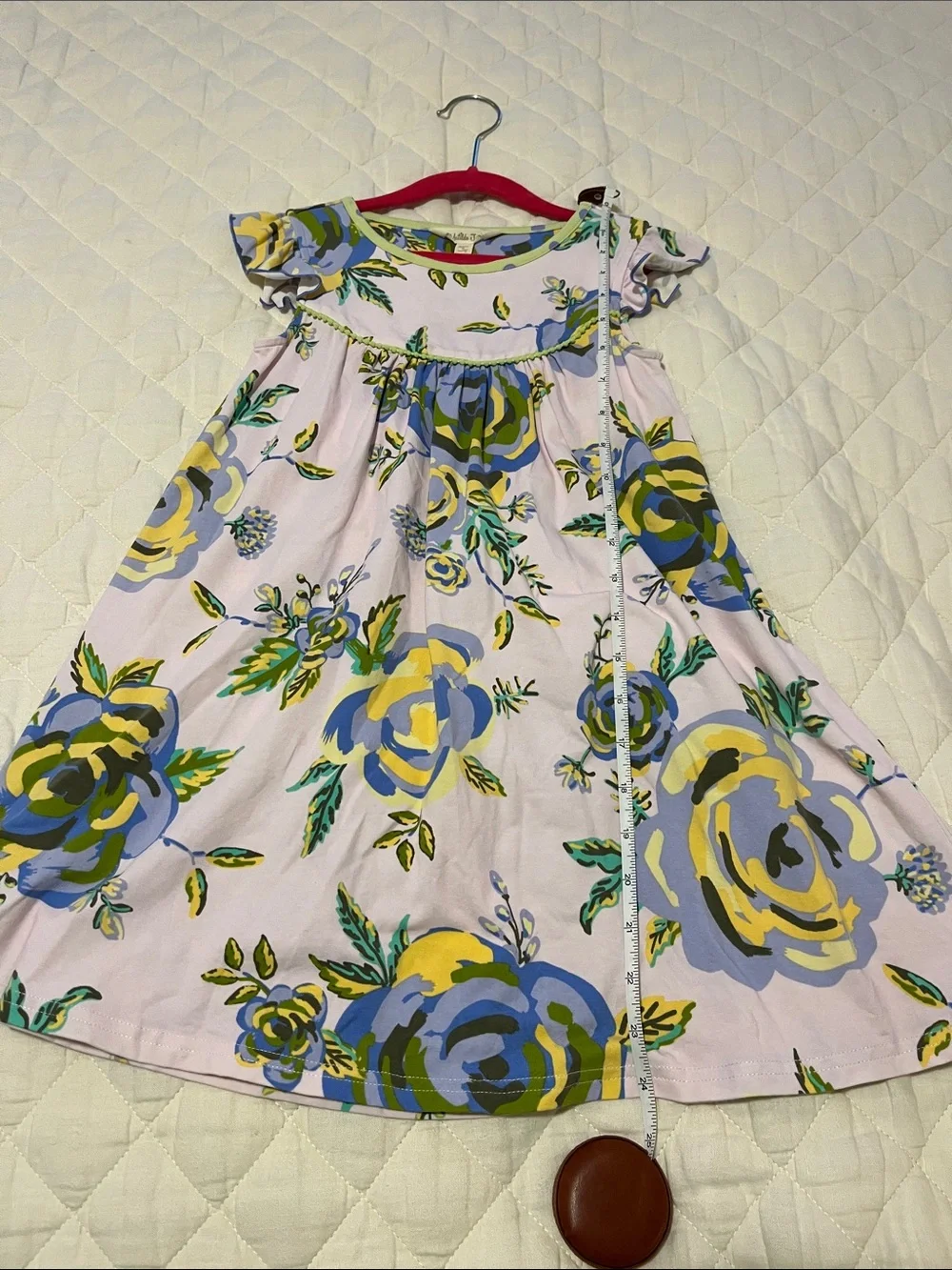 Matilda Jane Floral Flutter Sleeve Pearl Dress with Blue & Yellow Roses 6